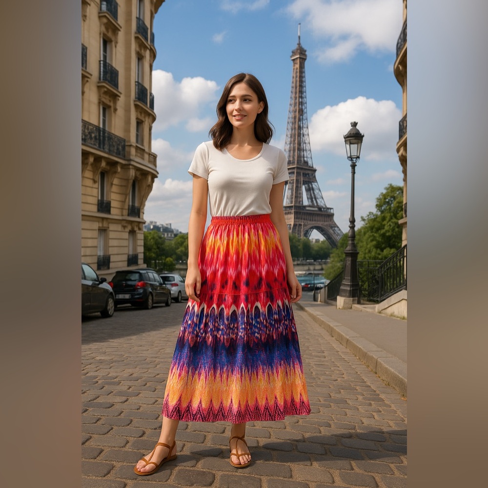 boutique aloha boho sheer maxi skirt June sale